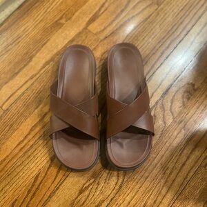Men's Brown Slide Sandals